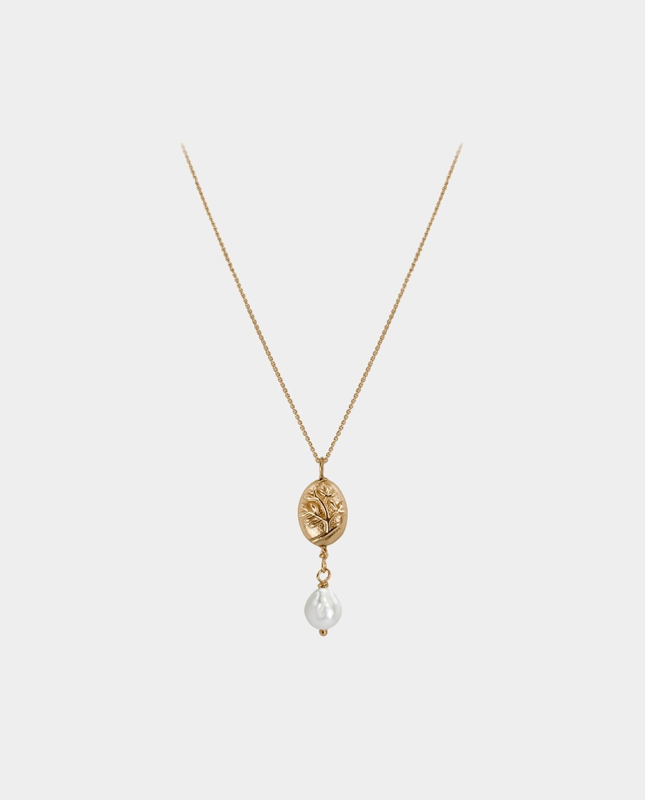 Ann Street Barry - halskæde med amulet og naturlig perle