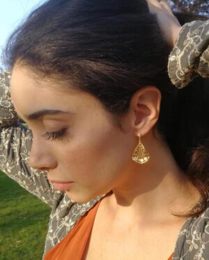 Luisa Roldan - øreringe i forgyldt sterlingsølv med filigranlignende ornamenteringer - pic. 1
