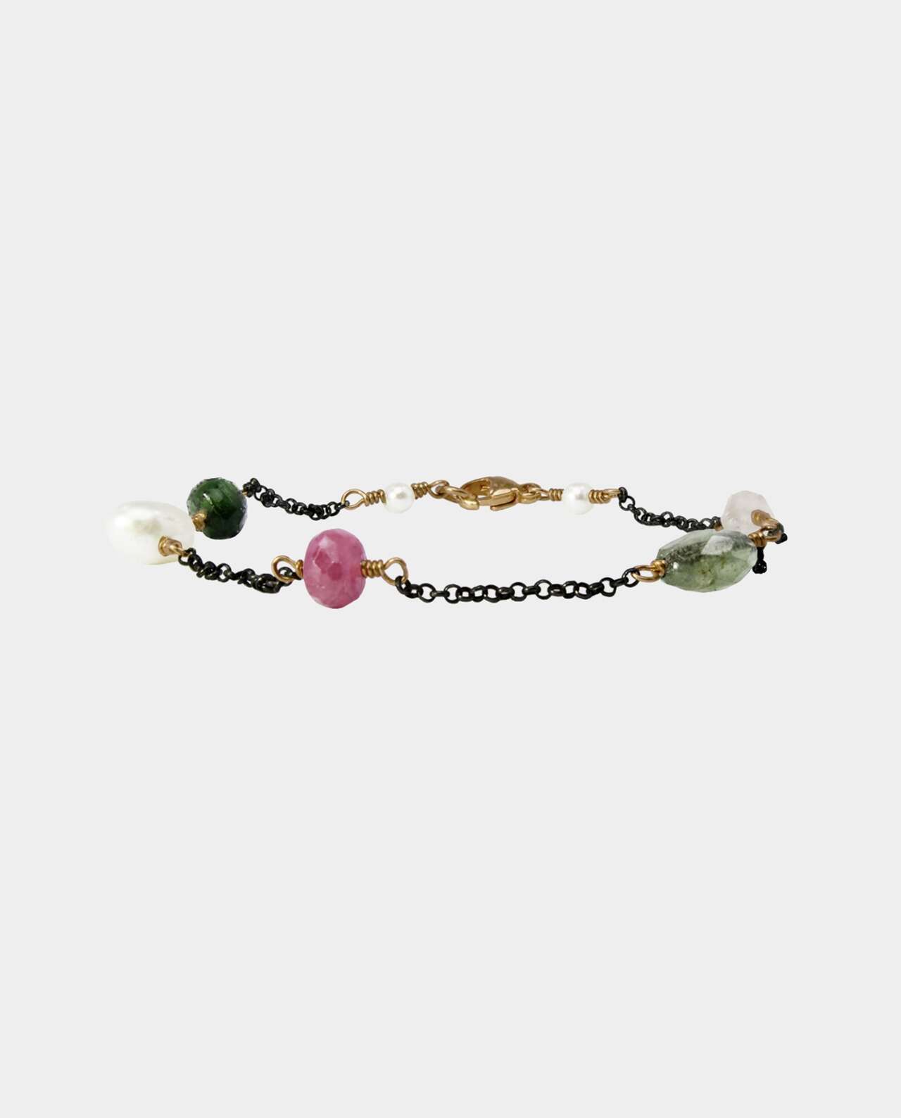 Harriet Hosmer - armbånd med turmalin, safir og perler - Billede 2