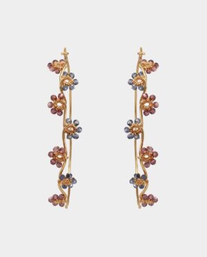 Madame Fragonard - store kreoler med blomsterranker af iolit og granat - pic. 1